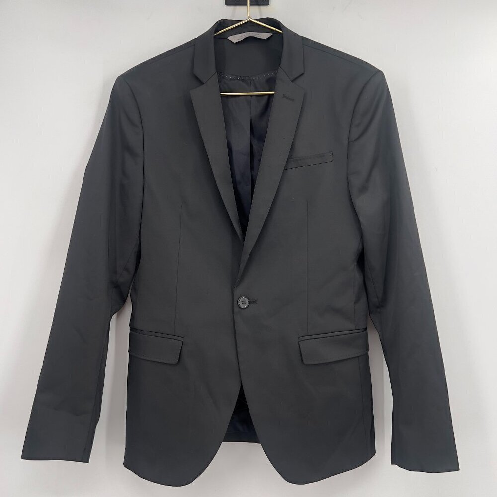 Zara Man Black Blazer Jacket – Size 38 USA / EUR 48 – Slim Fit